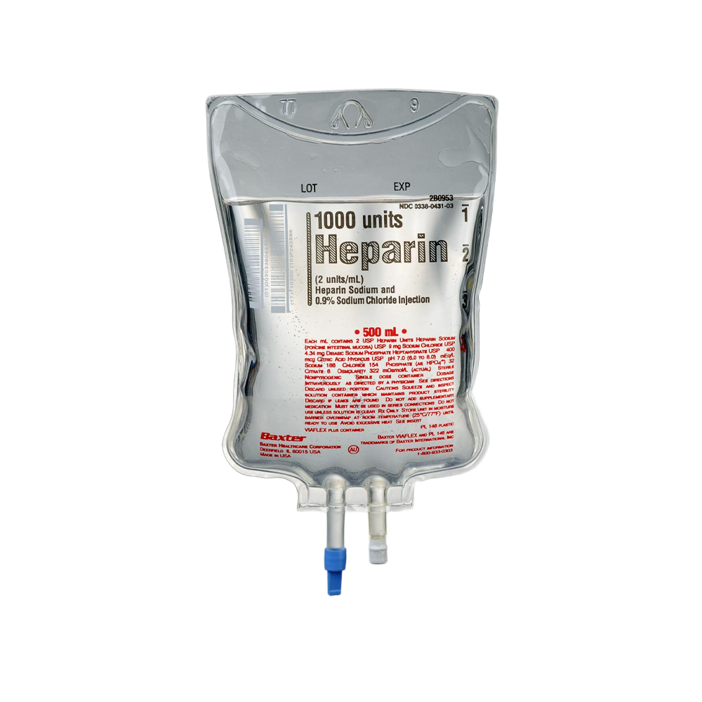 Baxter Heparin Sodium 1000iu/L In Sodium Chlor 0.9% IV Infusion 500ml